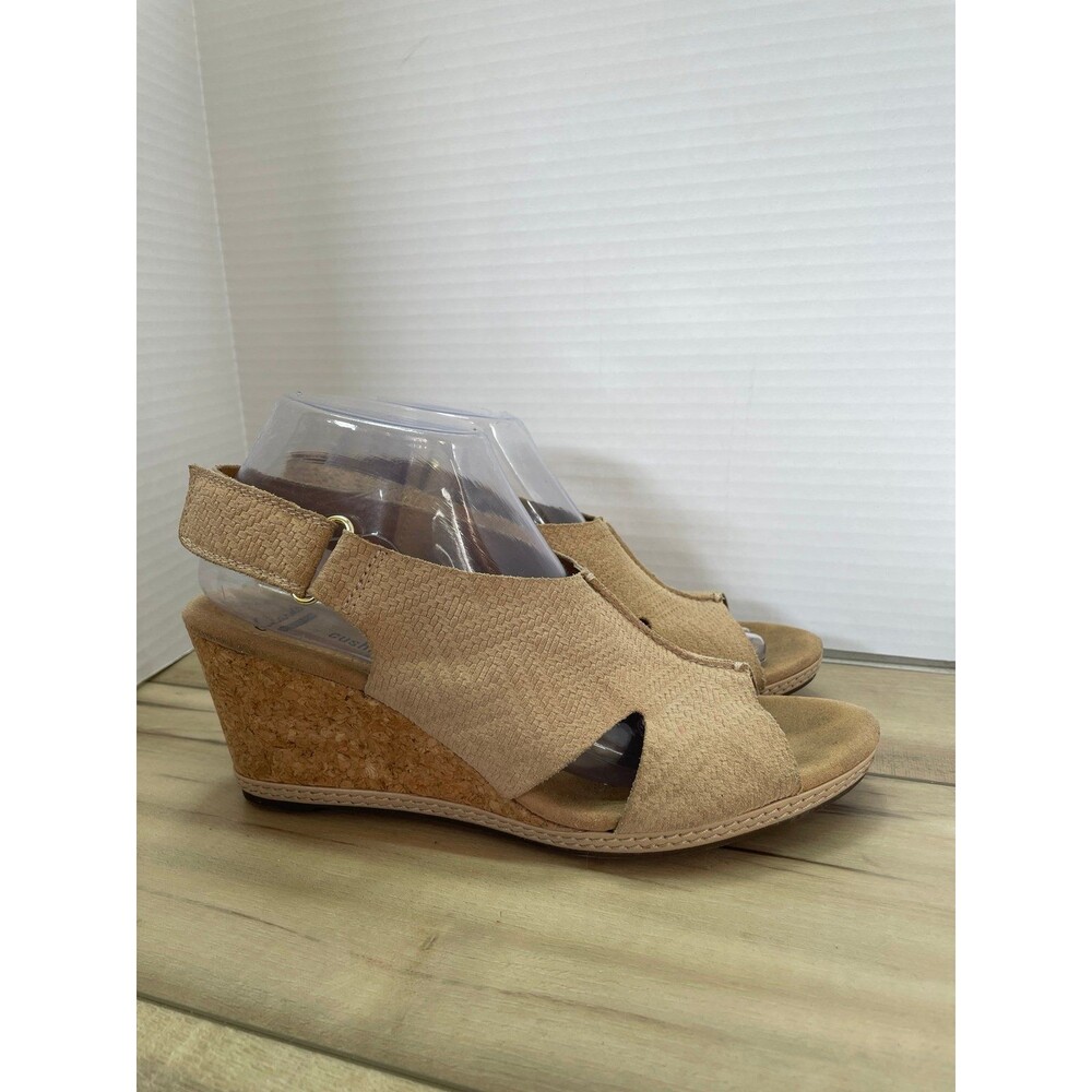 Clarks Helio float open toe wedge sandal 10